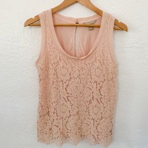 banana republic lace blush tank, size XS